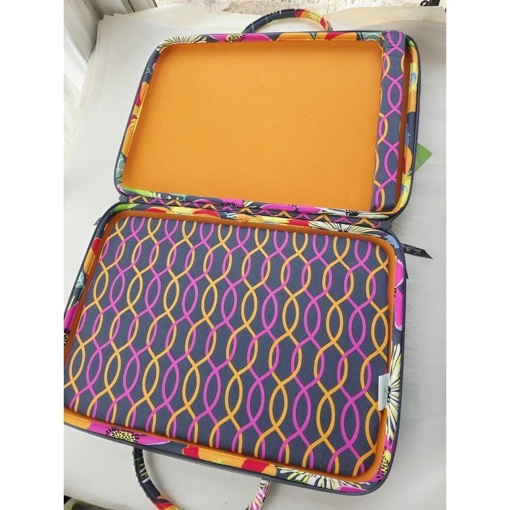 NWT Vera Bradley Large Laptop Bag Portfolio Jazzy Blooms Floral Multi quilted